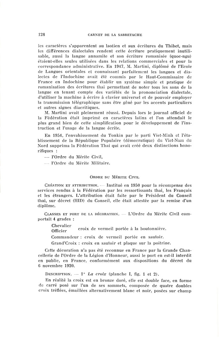 L'ordre du mérite civil et l'ordre du mérite militaire de la Fédération Thaï - p 4