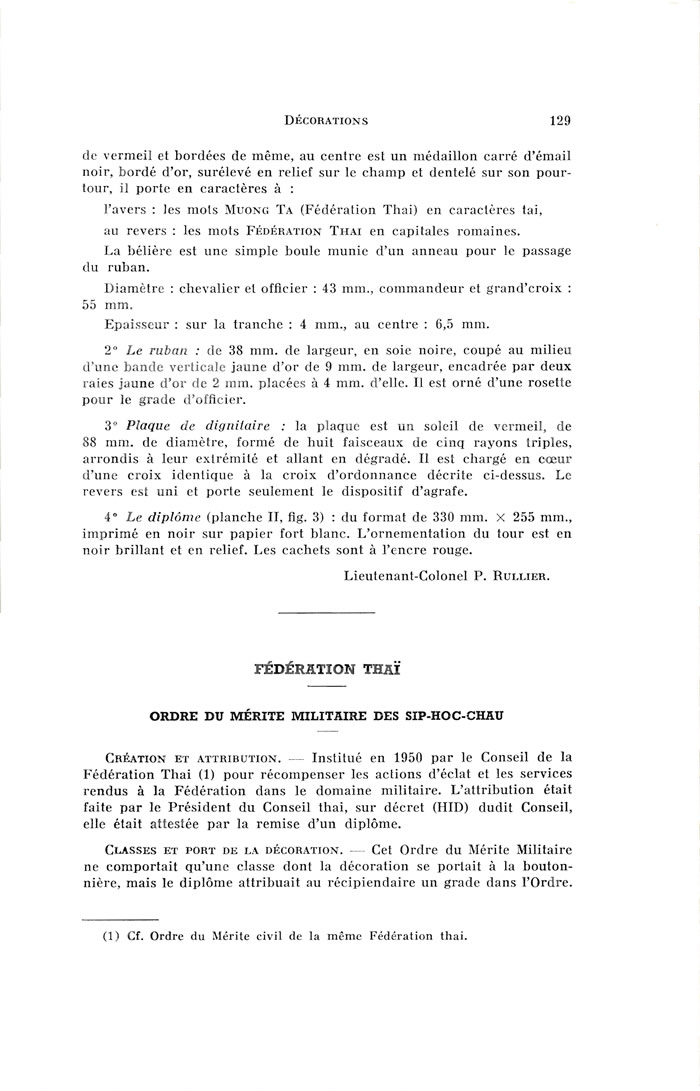 L'ordre du mérite civil et l'ordre du mérite militaire de la Fédération Thaï - p 5